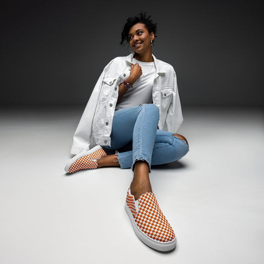 Women’s 2RST Orange Checkered Canvas Shoes