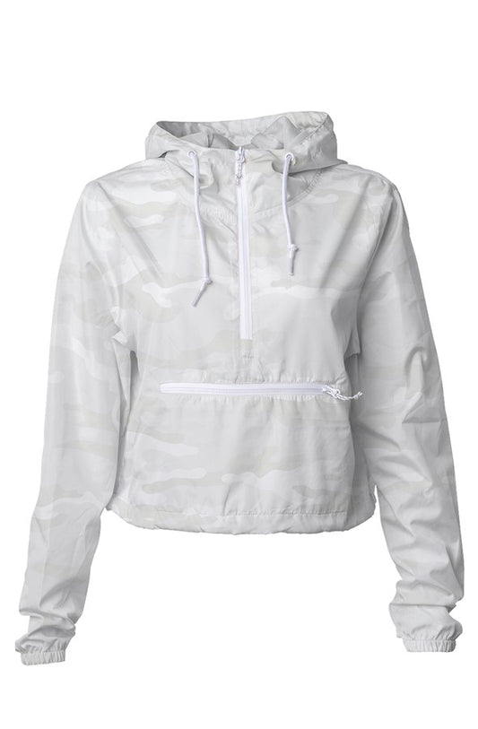 White Camo Crop Windbreaker